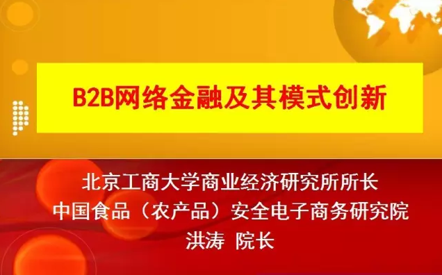 洪涛教授：B2B网络金融及其模式创新